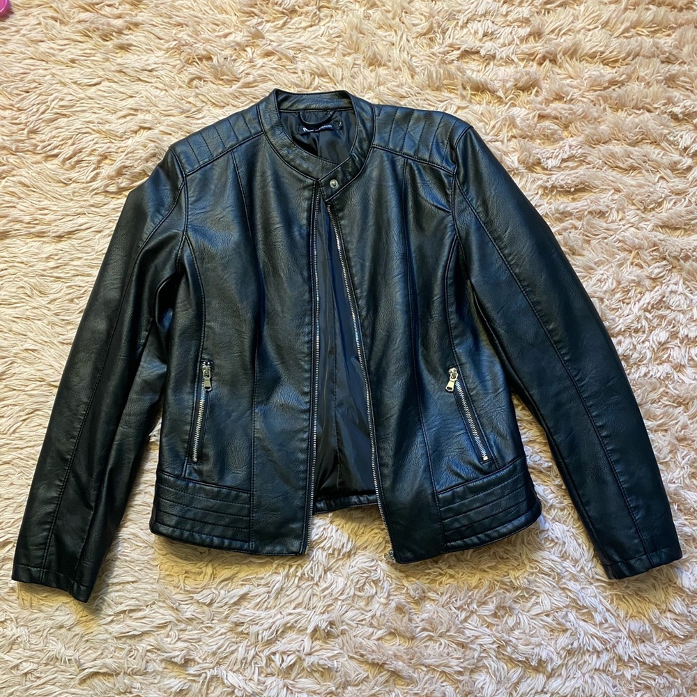 Women's Black Faux Leather Jacket